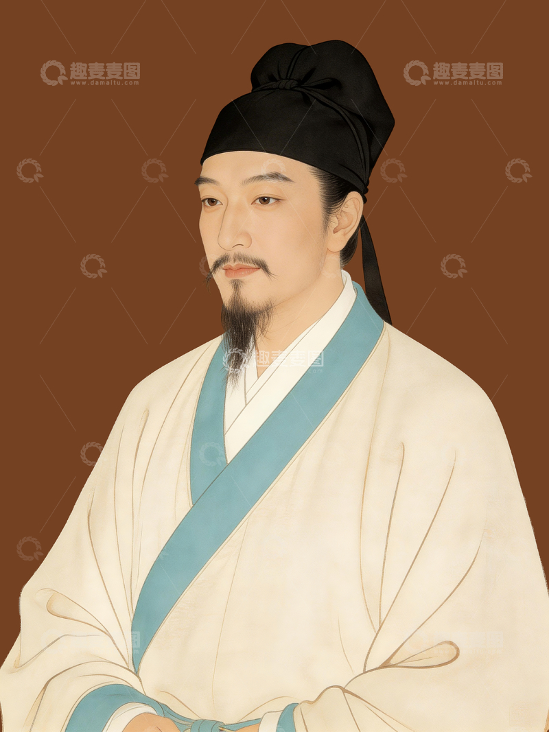 源文件下载【趣麦麦图】工笔画唐朝诗人1