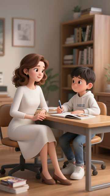 3d风格母子对话场景1