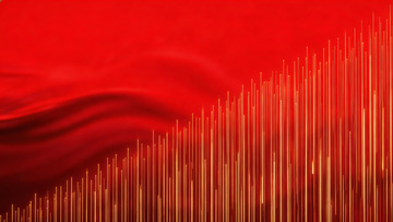 金色抽象粒子红色背景1