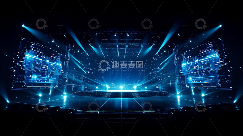 高清大图下载【趣麦麦图】未来科技虚拟舞台幻想