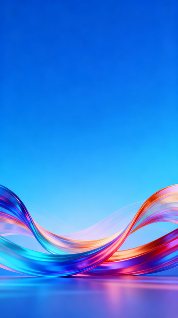 流动彩色曲线科技感背景3