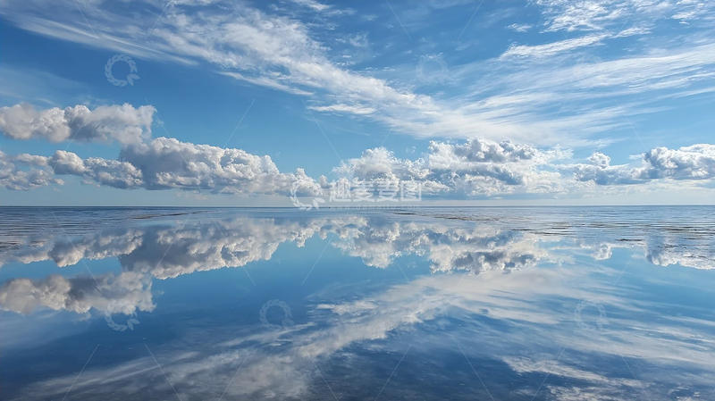 高清大图下载【趣麦麦图】天空海面倒影奇观