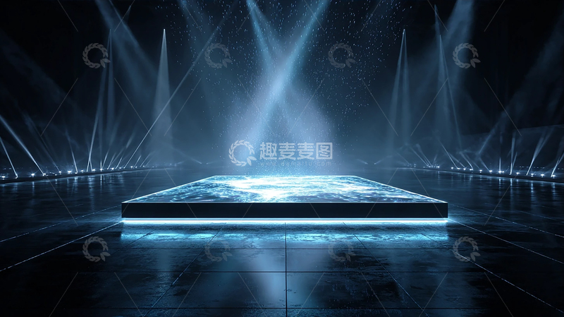 高清大图下载【趣麦麦图】星际奇幻舞台的蓝色光影