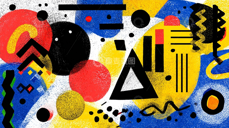 高清大图下载【趣麦麦图】几何色彩狂想曲：抽象艺术的奇幻之旅