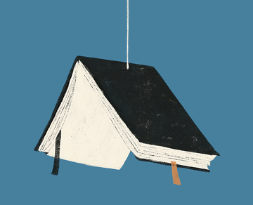 文艺插画一本倒过来的书