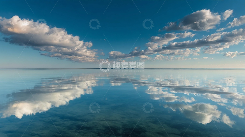 高清大图下载【趣麦麦图】天空倒影的奇幻海面