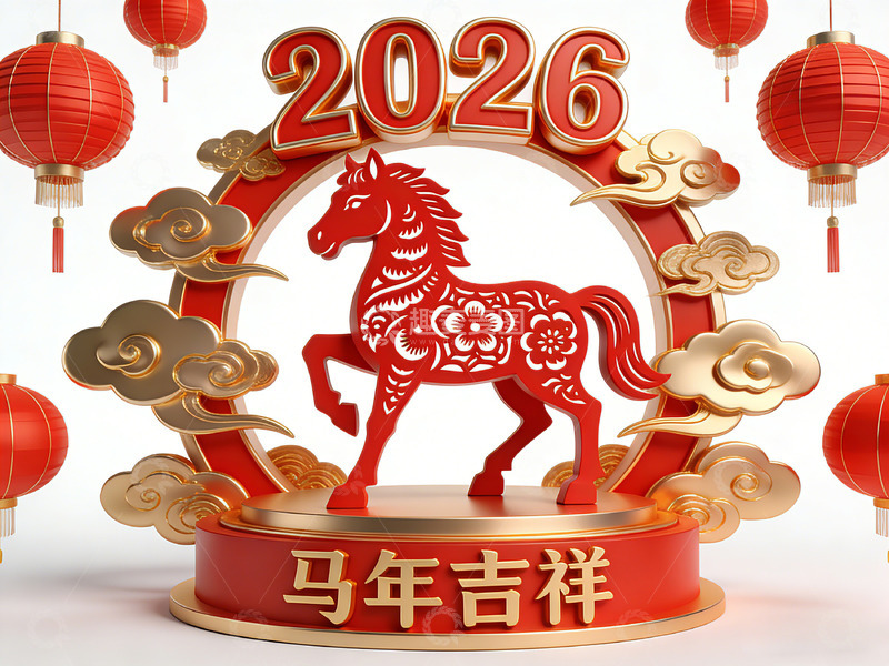 高清大图下载【趣麦麦图】马年吉祥2026剪纸艺术