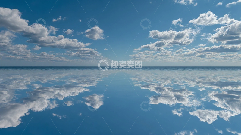 高清大图下载【趣麦麦图】天空与水面交融的奇幻之境