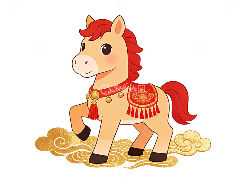 高清大图下载【趣麦麦图】卡通马年吉祥图案