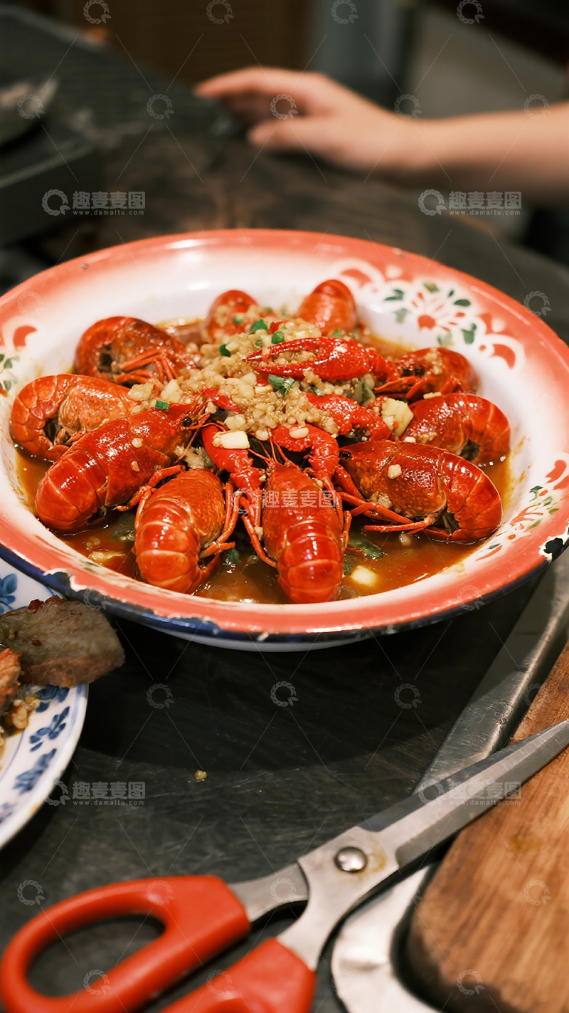 高清大图下载【趣麦麦图】美食摄影蒜香小龙虾