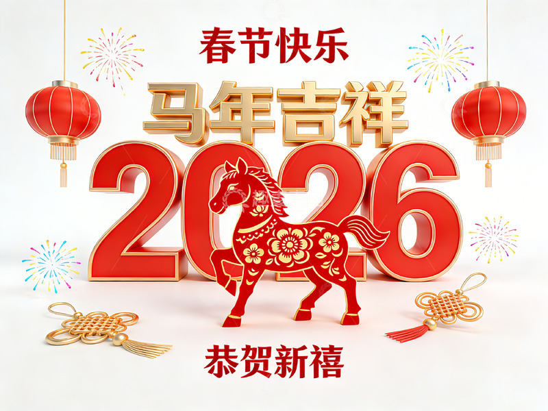 高清大图下载【趣麦麦图】春节马年祝福矢量图