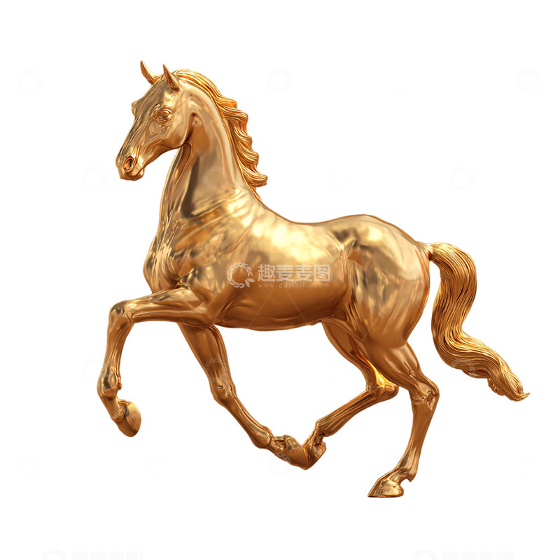 高清大图下载【趣麦麦图】华丽骑士的金色战马