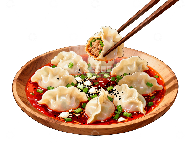 源文件下载【趣麦麦图】漫画风格红油水饺3