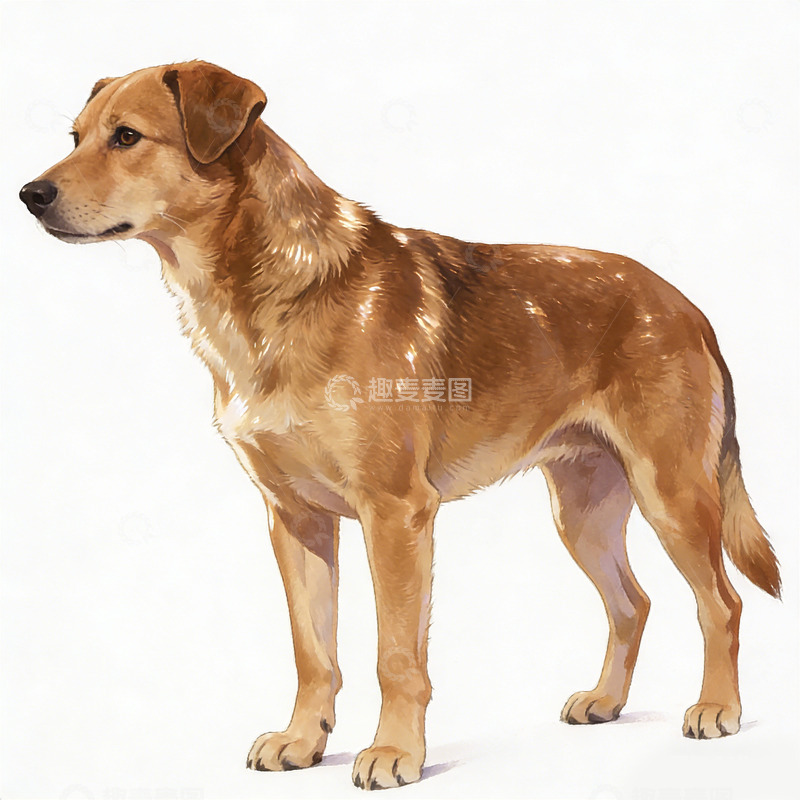 高清大图下载【趣麦麦图】写实犬类插画素材