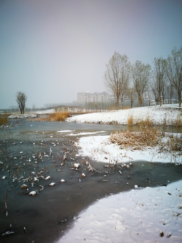冬日雪景河流风光摄影1