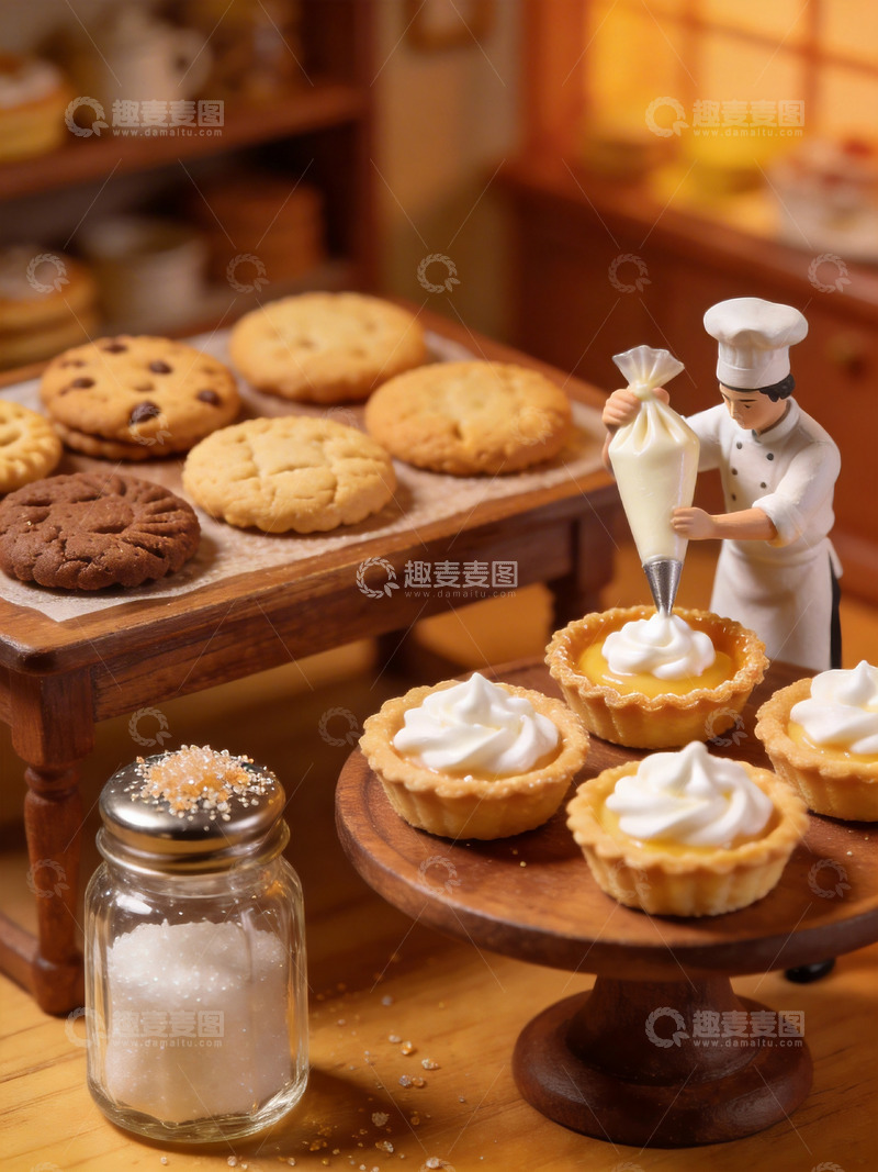 高清大图下载【趣麦麦图】微距风格裱花的面点师2