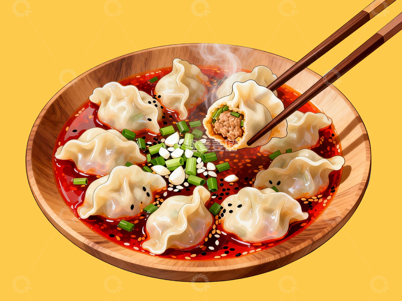源文件下载【趣麦麦图】漫画风格红油水饺4