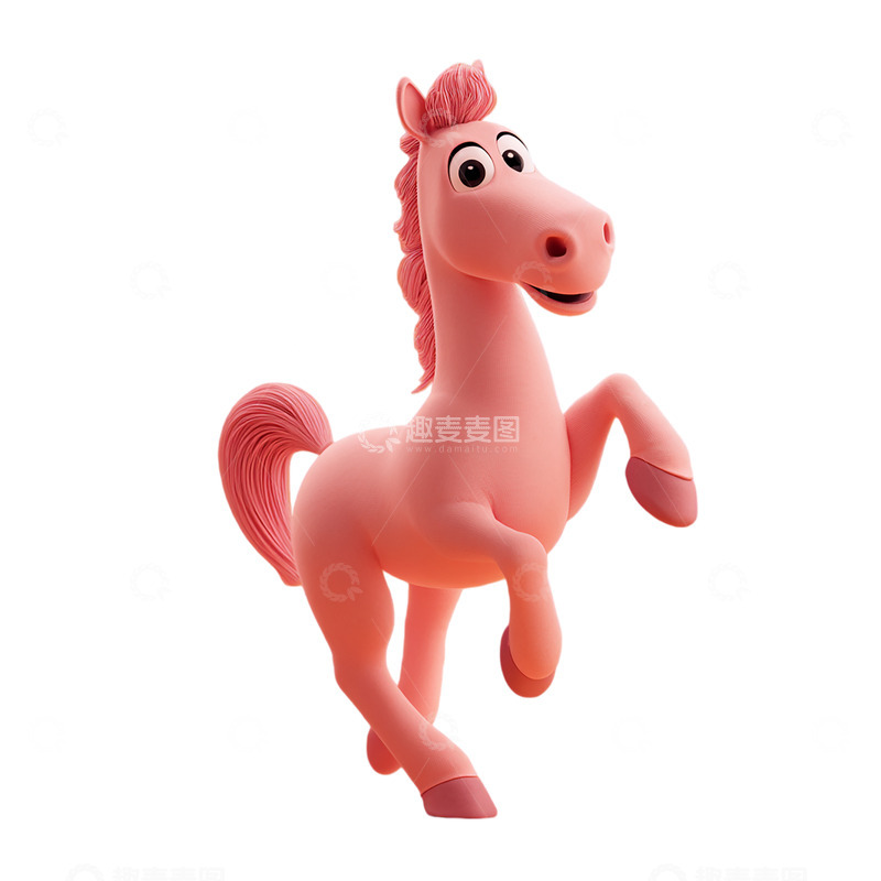 高清大图下载【趣麦麦图】卡通粉色小马活力四射