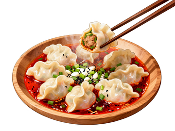 漫画风格红油水饺1