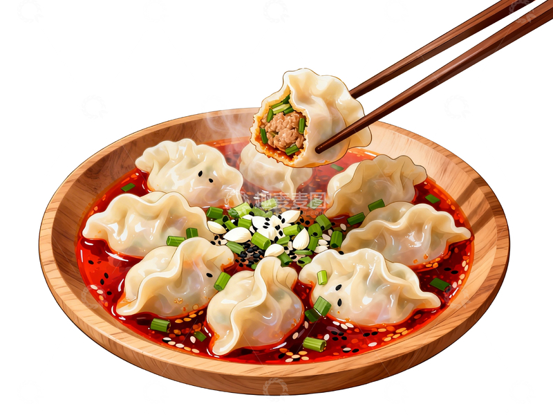 源文件下载【趣麦麦图】漫画风格红油水饺1