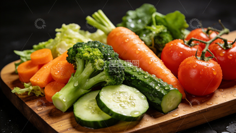 高清大图下载【趣麦麦图】新鲜混合蔬菜拼盘美食摄影