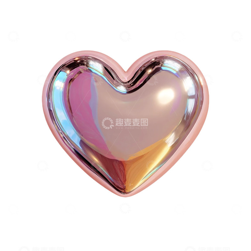 高清大图下载【趣麦麦图】镜中倒影的梦幻心形宝珠