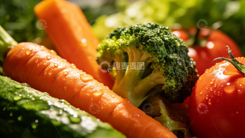 高清大图下载【趣麦麦图】新鲜蔬菜组合特写摄影图片