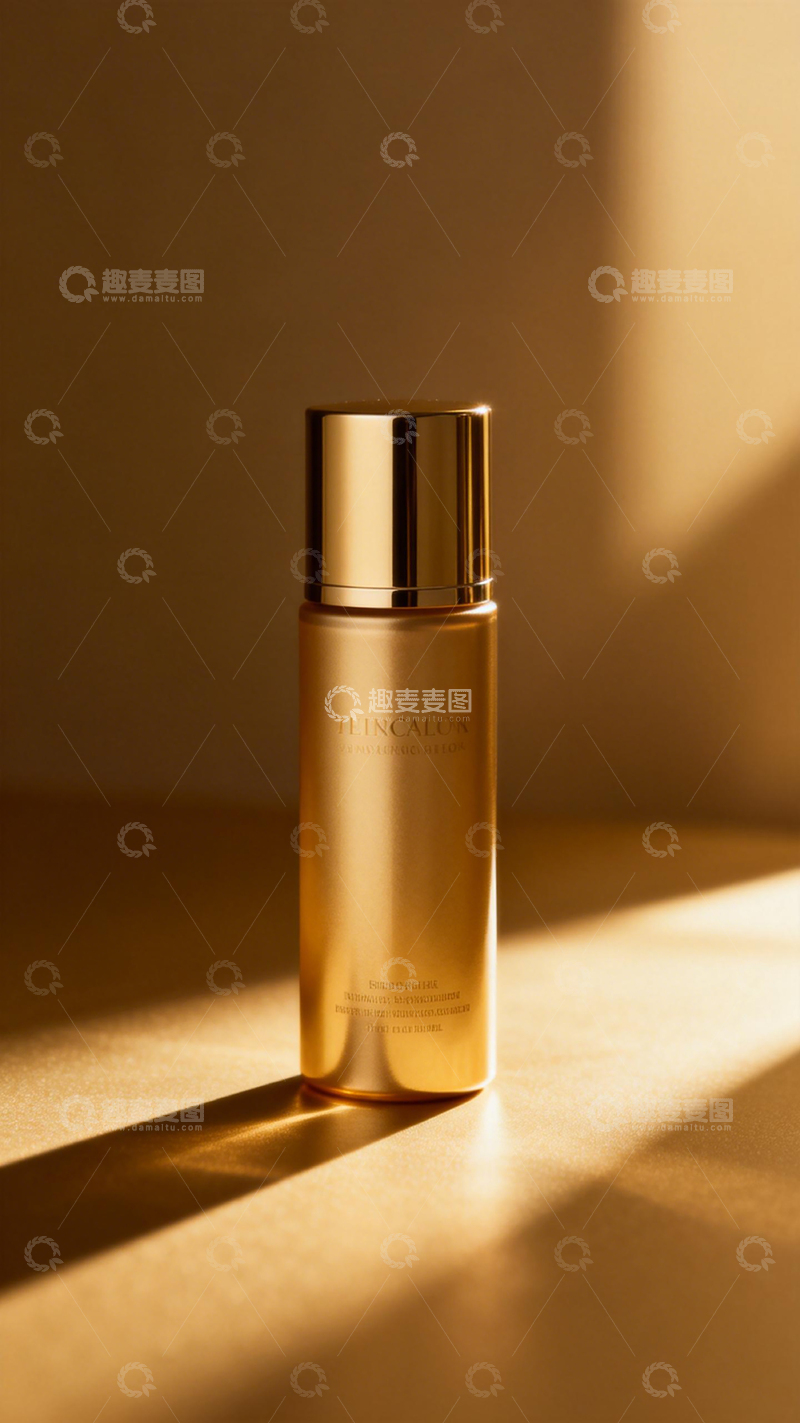 高清大图下载【趣麦麦图】金色瓶身护肤品摄影