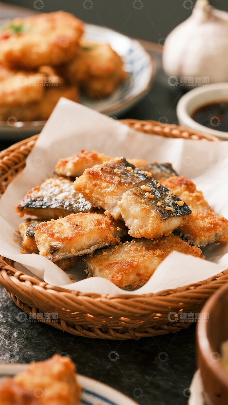 高清大图下载【趣麦麦图】鲜香炸鱼块美食摄影图片