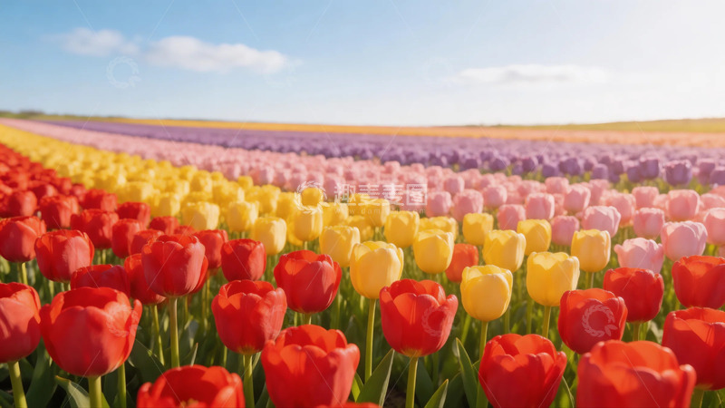 高清大图下载【趣麦麦图】郁金香花海春光