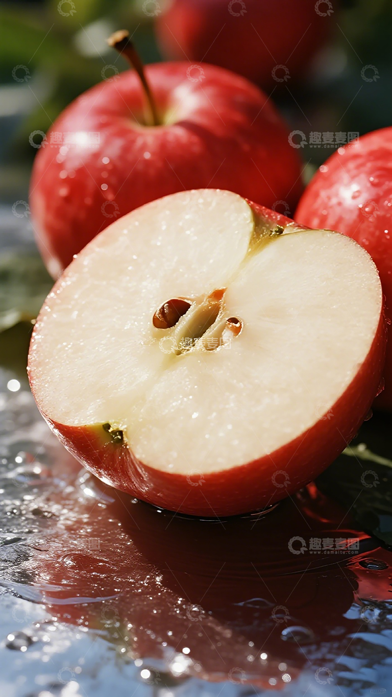 高清大图下载【趣麦麦图】新鲜红苹果特写摄影