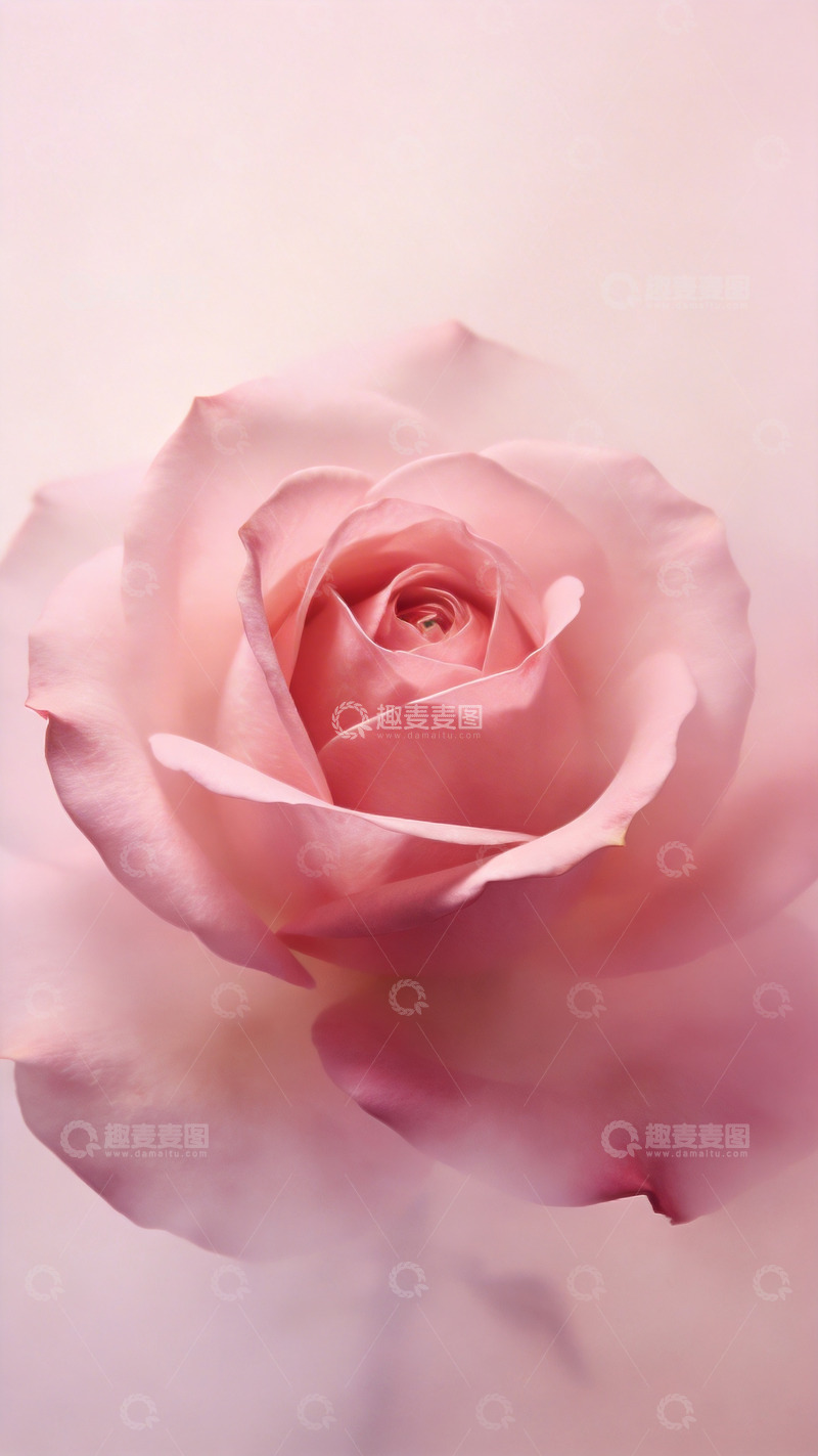 高清大图下载【趣麦麦图】浅粉色玫瑰高级感背景3
