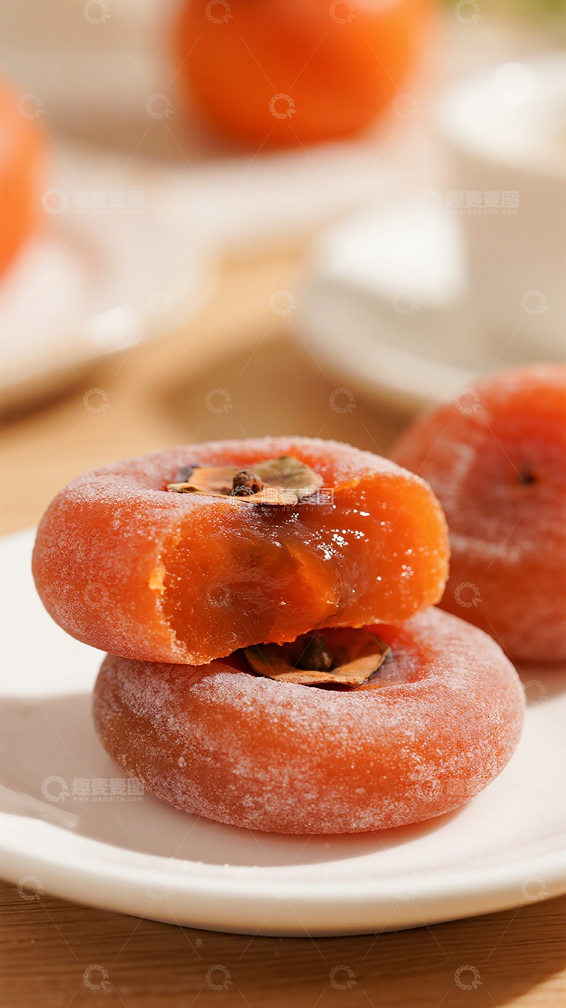 高清大图下载【趣麦麦图】甜蜜柿饼美食摄影