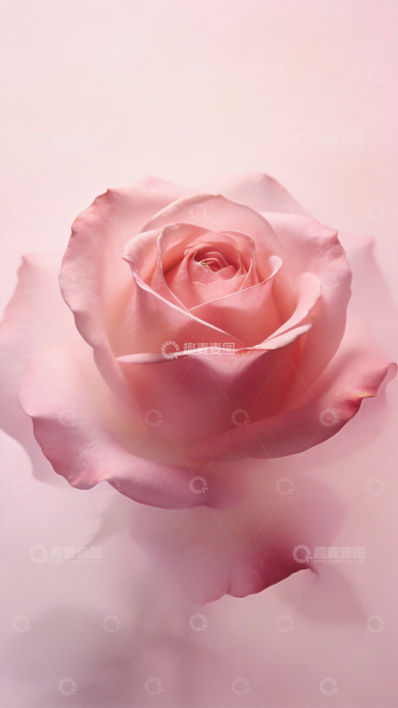 高清大图下载【趣麦麦图】浅粉色玫瑰高级感背景1