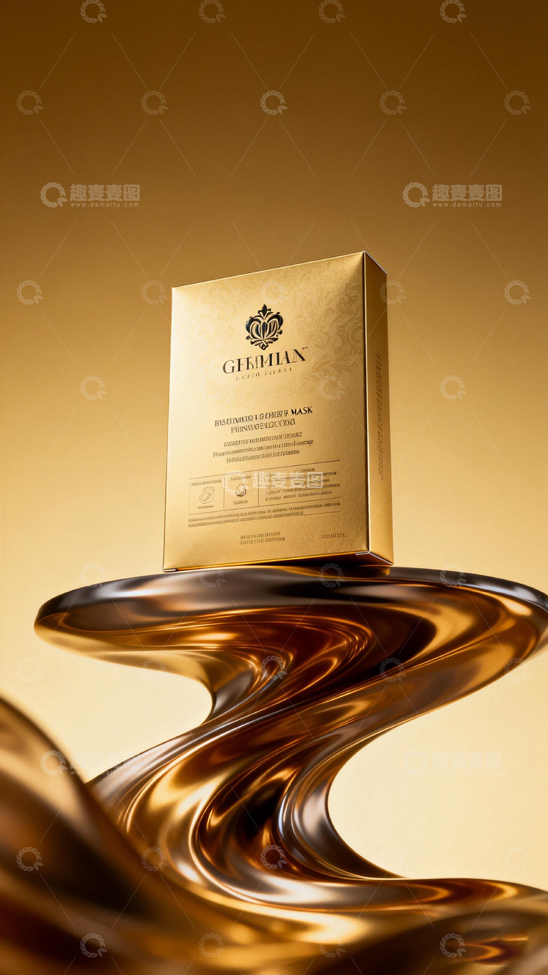 高清大图下载【趣麦麦图】奢华金质感面膜产品摄影
