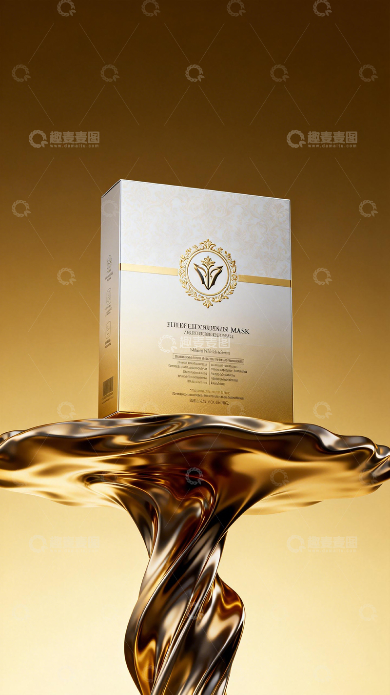 高清大图下载【趣麦麦图】奢华金箔面膜产品宣传图