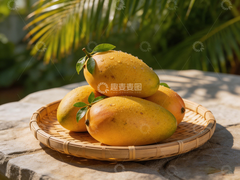 高清大图下载【趣麦麦图】阳光下的新鲜芒果