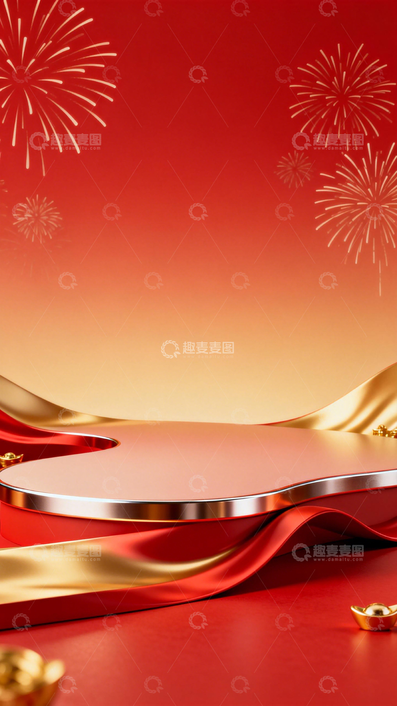 高清大图下载【趣麦麦图】喜庆新年舞台背景设计