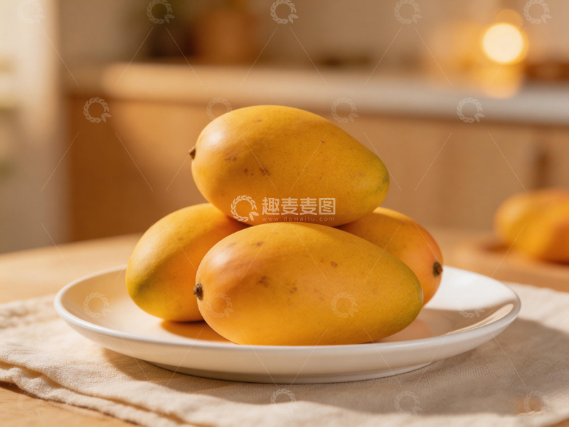 高清大图下载【趣麦麦图】温馨厨房芒果美食摄影
