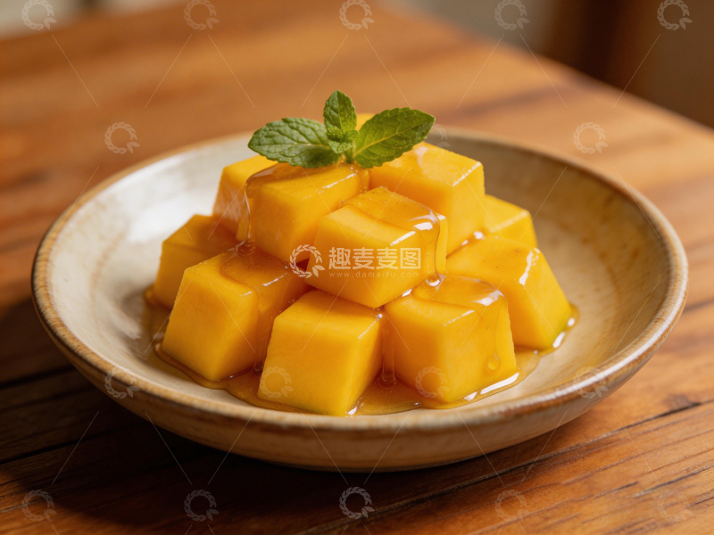 高清大图下载【趣麦麦图】芒果布丁甜品美食摄影