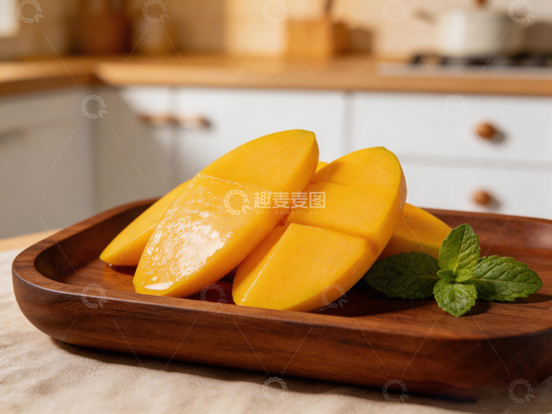 高清大图下载【趣麦麦图】清新厨房芒果摆盘美食摄影