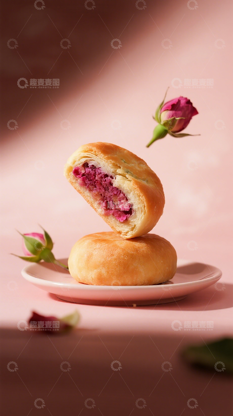 高清大图下载【趣麦麦图】玫瑰饼美食摄影