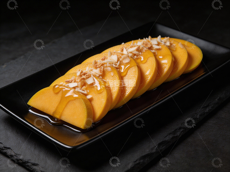 高清大图下载【趣麦麦图】椰香芒果甜品美食摄影