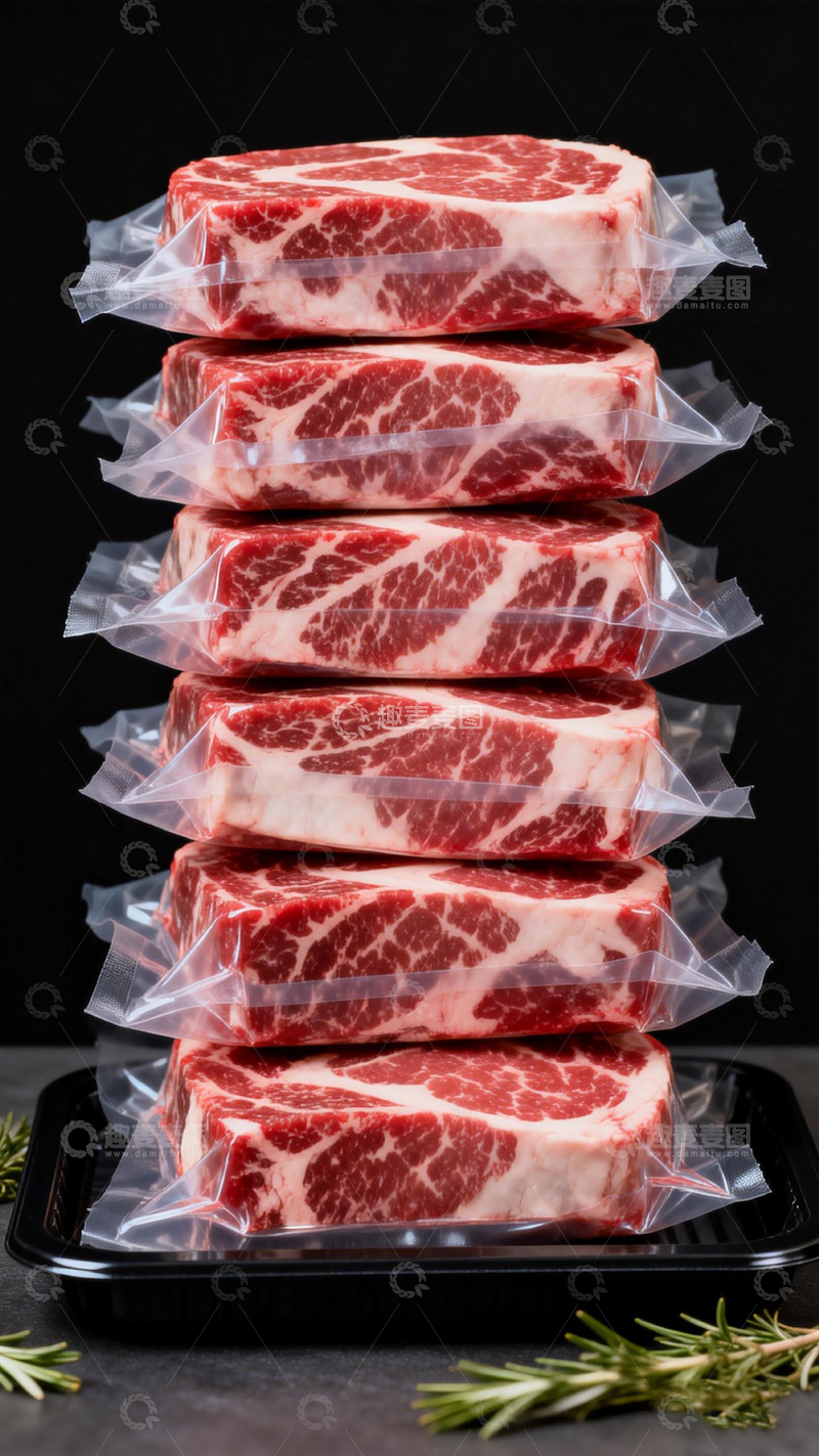 高清大图下载【趣麦麦图】真空包装牛排展示