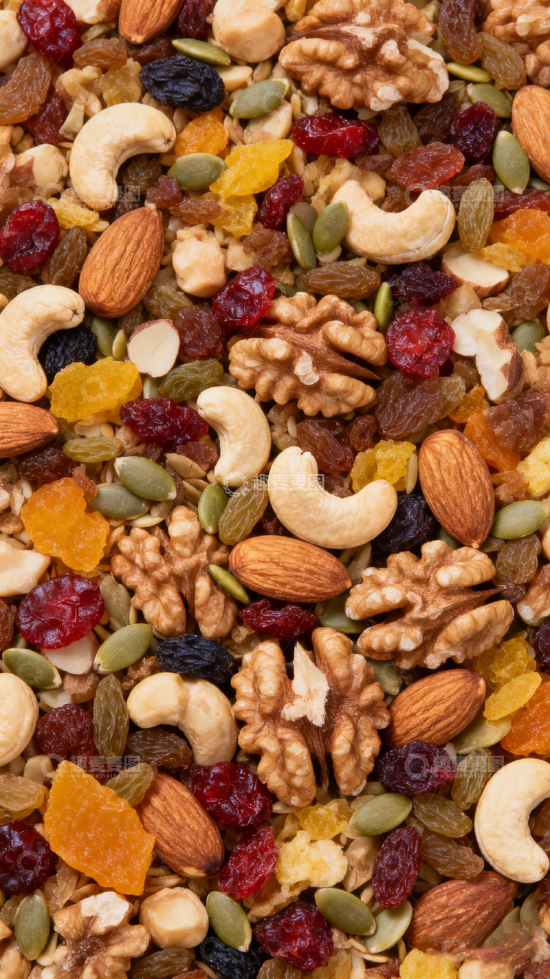 高清大图下载【趣麦麦图】坚果干果混合拼贴画