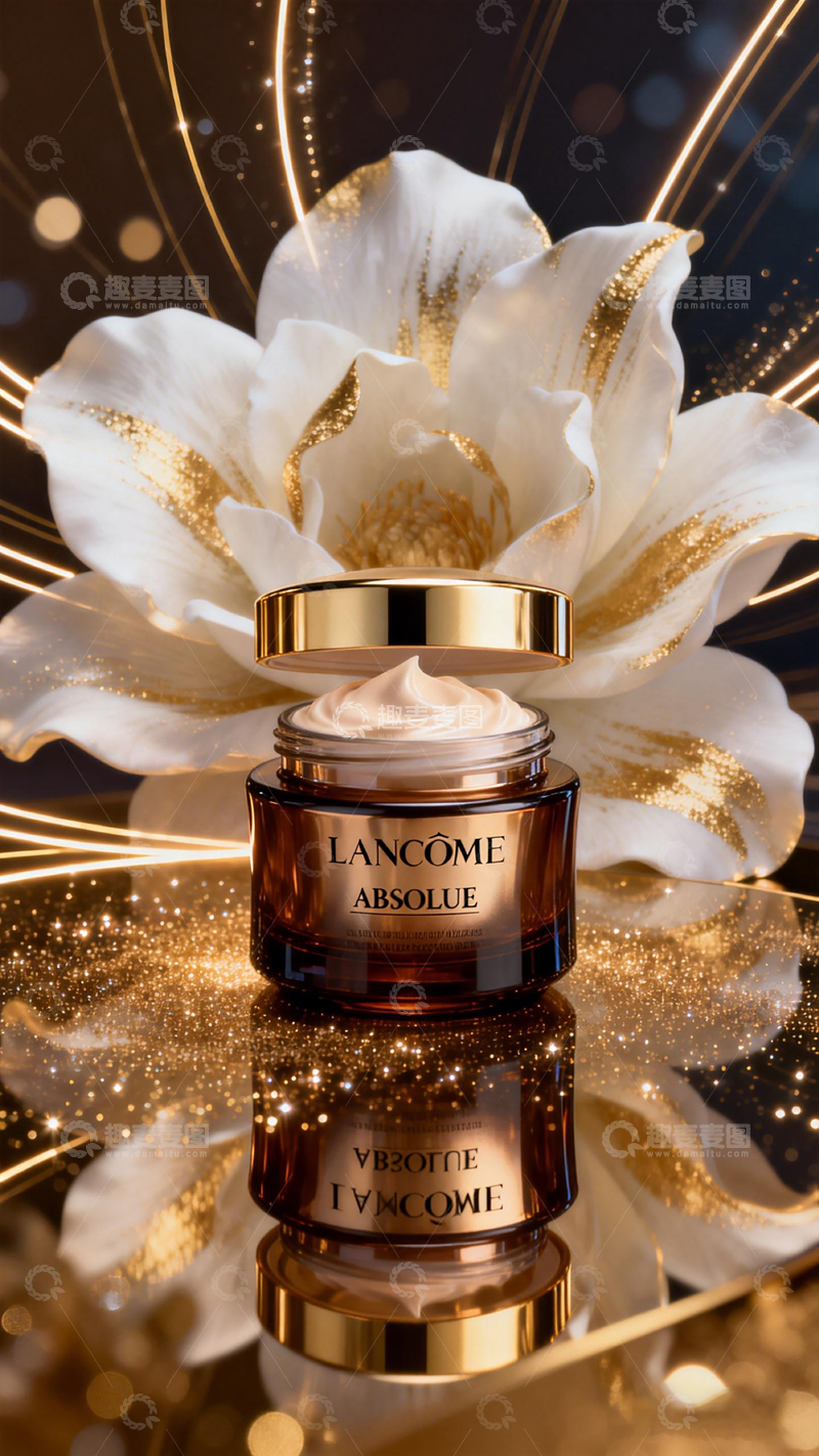 高清大图下载【趣麦麦图】奢华兰蔻面霜广告设计素材
