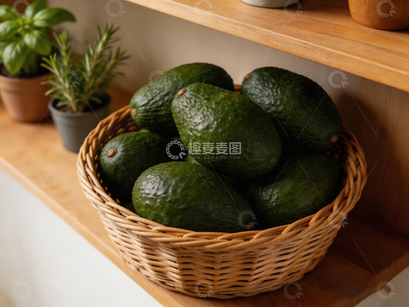 高清大图下载【趣麦麦图】简约家居牛油果摆设