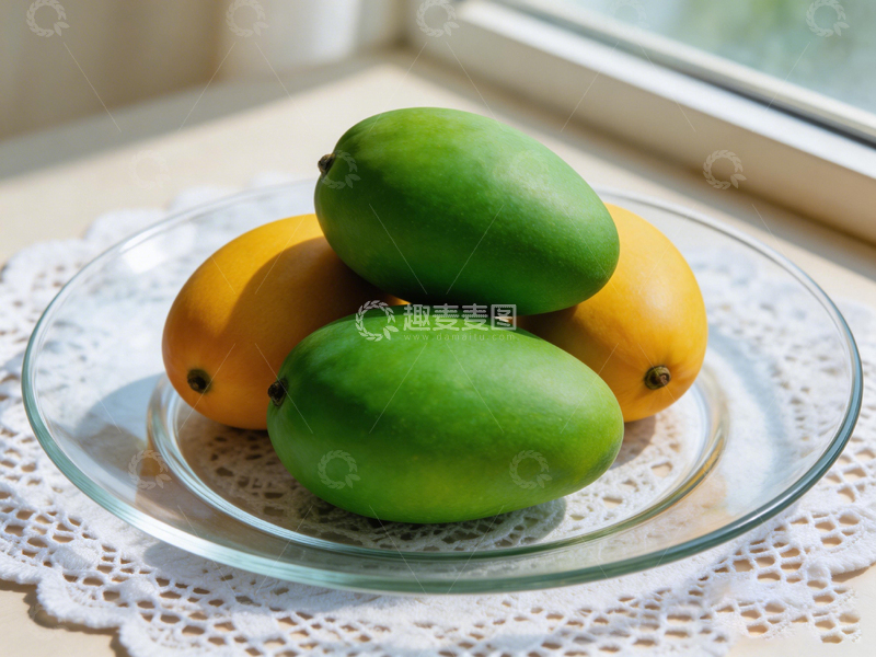 高清大图下载【趣麦麦图】清新玻璃盘水果静物