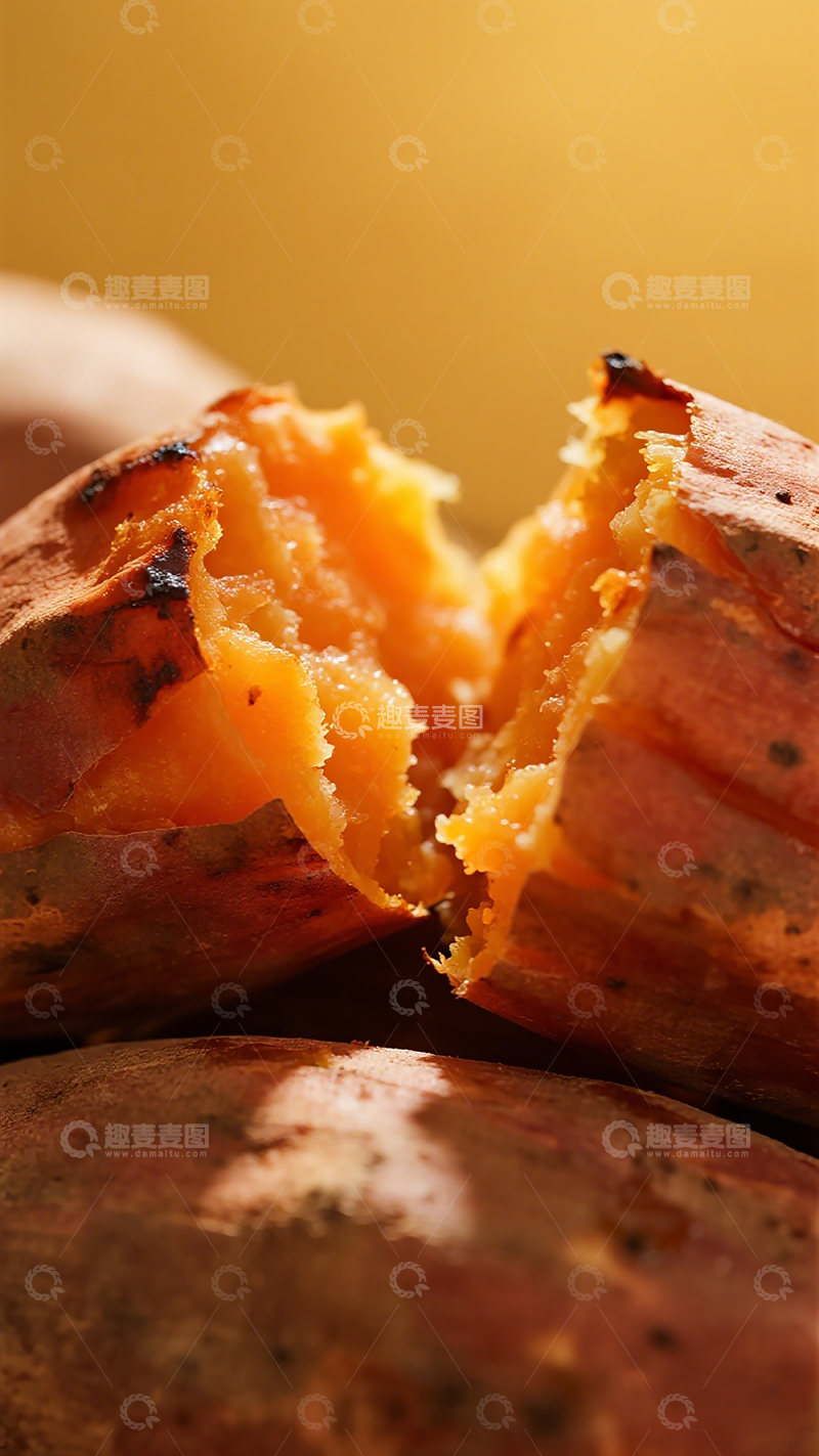 高清大图下载【趣麦麦图】烤红薯特写美食