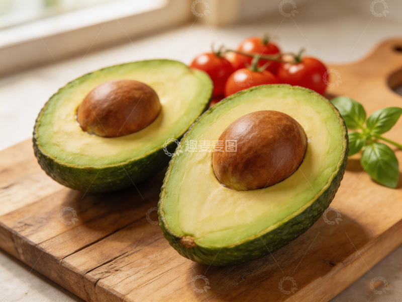 高清大图下载【趣麦麦图】新鲜牛油果与番茄食材展示